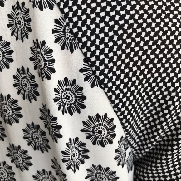 LOFT Black and White Mixed Print Long Sleeve Top Sz S - Picture 5 of 12